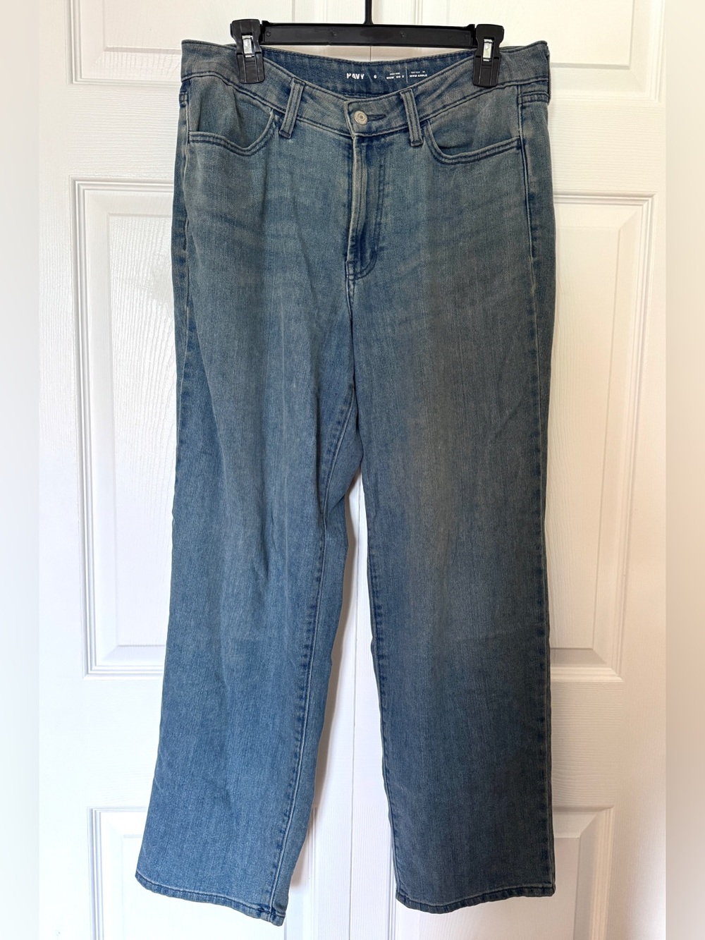 High Rise Loose Straight Leg Blue Jeans